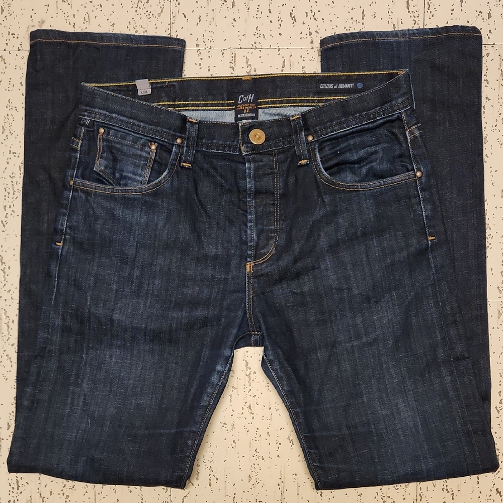 Citizens Of Humanity Core Straight Leg Baggy Fit Navy Blue Jeans